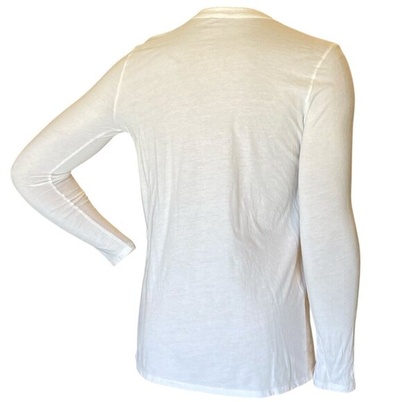 J. Jill Cream/Ivory White Henley Top Smocked Bib Accent Sz SP #347K - Picture 4 of 9
